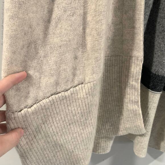 VINCE Cashmere Open Cardigan Womens Small Variegated Stripe Oversized Wool Blend - Picture 10 of 16